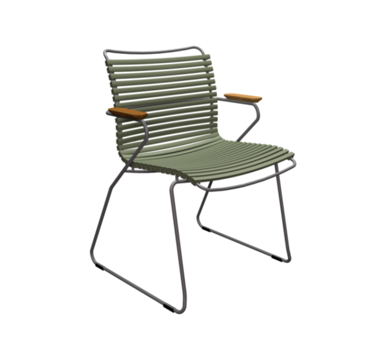 Крісло Click Dining Chair Bamboo Armrests Olive Green1